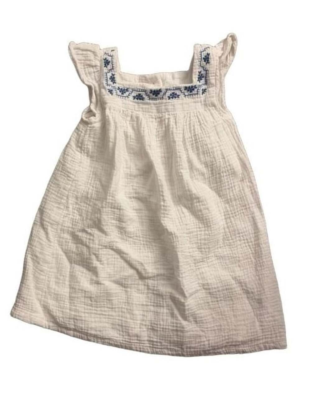 Carter's Flutter-Sleeve Dress Size 4T White Embroidered